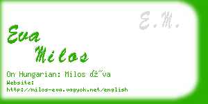 eva milos business card